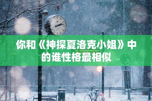 你和《神探夏洛克小姐》中的谁性格最相似