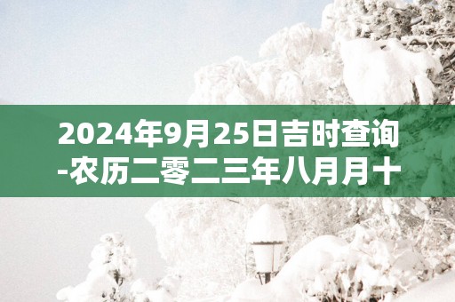 2024年9月25日吉时查询-农历二零二三年八月月十一日时辰吉凶