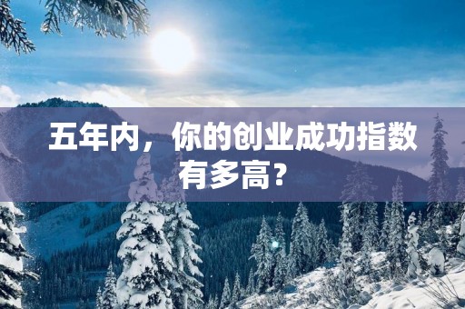 五年内，你的创业成功指数有多高？