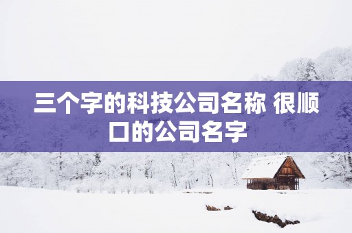 三个字的科技公司名称 很顺口的公司名字