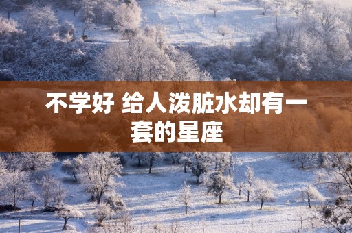 不学好 给人泼脏水却有一套的星座