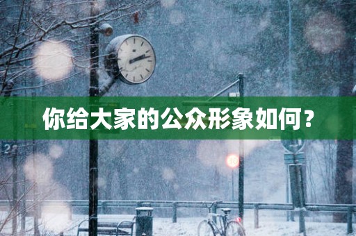 你给大家的公众形象如何？