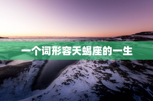 一个词形容天蝎座的一生