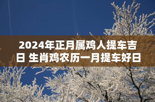 2024年正月属鸡人提车吉日 生肖鸡农历一月提车好日子