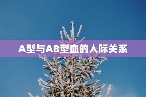 A型与AB型血的人际关系