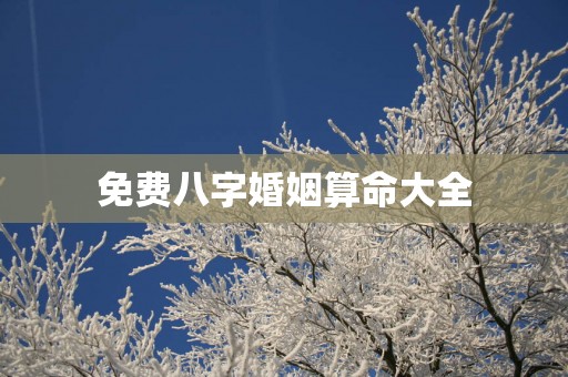 免费八字婚姻算命大全