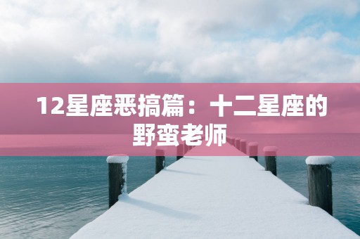 12星座恶搞篇：十二星座的野蛮老师