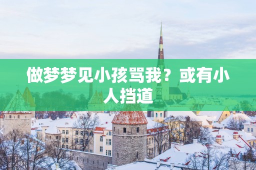 做梦梦见小孩骂我？或有小人挡道