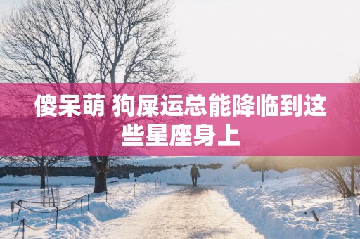 傻呆萌 狗屎运总能降临到这些星座身上