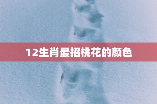 12生肖最招桃花的颜色