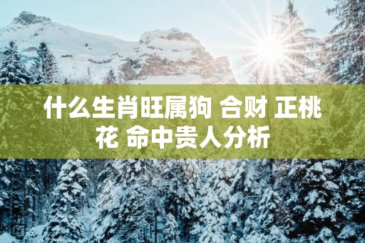什么生肖旺属狗 合财 正桃花 命中贵人分析