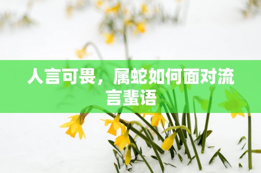 人言可畏，属蛇如何面对流言蜚语
