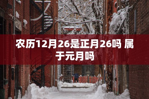 农历12月26是正月26吗 属于元月吗