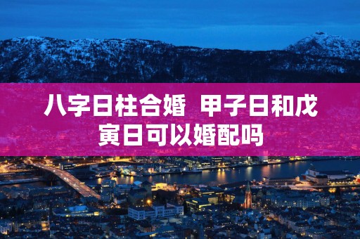 八字日柱合婚  甲子日和戊寅日可以婚配吗