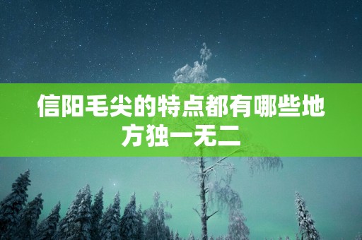信阳毛尖的特点都有哪些地方独一无二