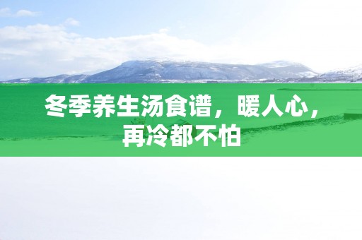 冬季养生汤食谱，暖人心，再冷都不怕