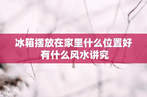 冰箱摆放在家里什么位置好 有什么风水讲究