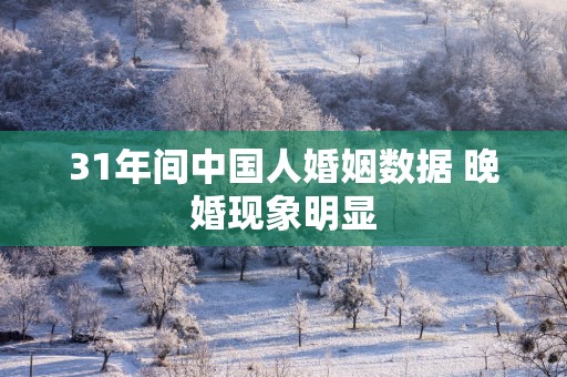 31年间中国人婚姻数据 晚婚现象明显