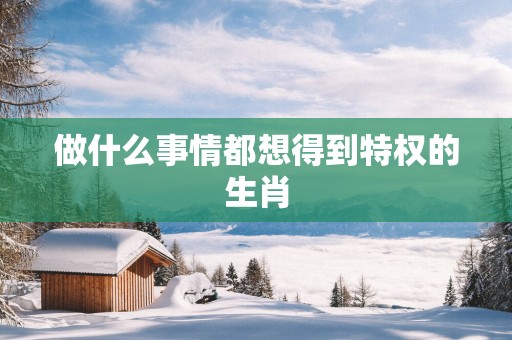 做什么事情都想得到特权的生肖