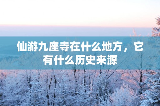 仙游九座寺在什么地方，它有什么历史来源