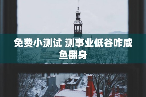 免费小测试 测事业低谷咋咸鱼翻身