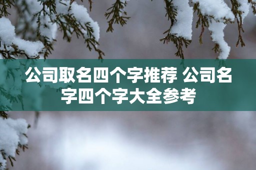公司取名四个字推荐 公司名字四个字大全参考