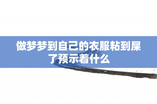做梦梦到自己的衣服粘到屎了预示着什么