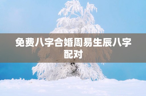 免费八字合婚周易生辰八字配对