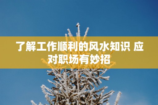 了解工作顺利的风水知识 应对职场有妙招