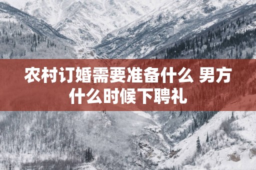 农村订婚需要准备什么 男方什么时候下聘礼