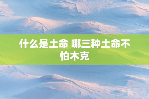 什么是土命 哪三种土命不怕木克