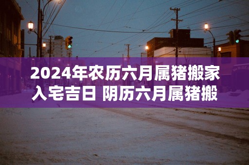 2025年农历六月属猪搬家入宅吉日 阴历六月属猪搬家好日子