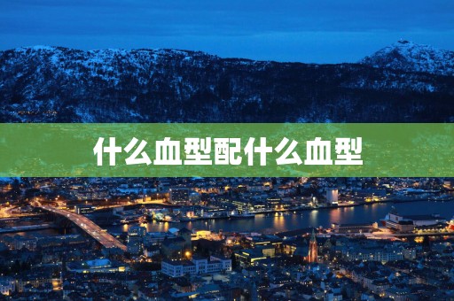 什么血型配什么血型