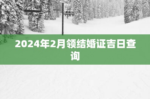 2024年2月领结婚证吉日查询