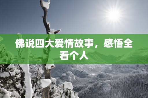 佛说四大爱情故事，感悟全看个人