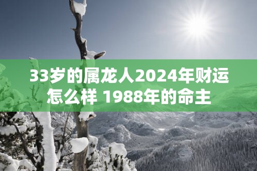 33岁的属龙人2025年财运怎么样 1988年的命主
