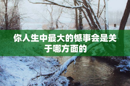 你人生中最大的憾事会是关于哪方面的