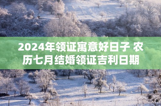 2025年领证寓意好日子 农历七月结婚领证吉利日期