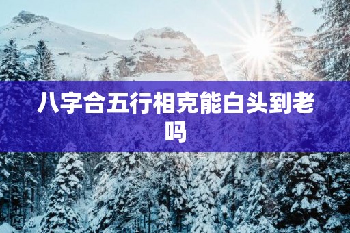 八字合五行相克能白头到老吗
