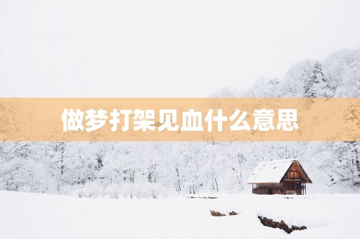 做梦打架见血什么意思
