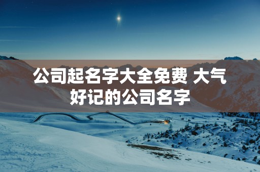 公司起名字大全免费 大气好记的公司名字