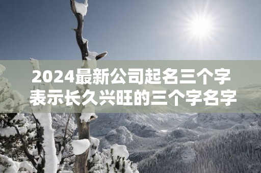 2025最新公司起名三个字 表示长久兴旺的三个字名字