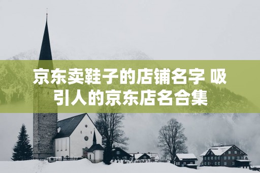 京东卖鞋子的店铺名字 吸引人的京东店名合集