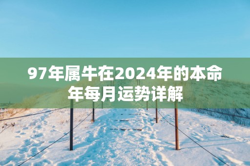 97年属牛在2025年的本命年每月运势详解
