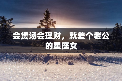 会煲汤会理财，就差个老公的星座女