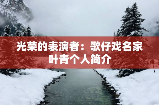 光荣的表演者：歌仔戏名家叶青个人简介