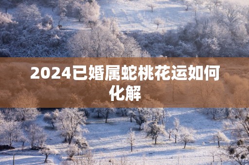 2025已婚属蛇桃花运如何化解