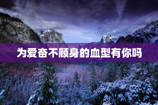 为爱奋不顾身的血型有你吗