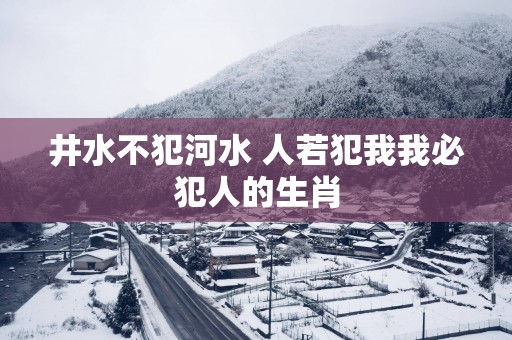 井水不犯河水 人若犯我我必犯人的生肖