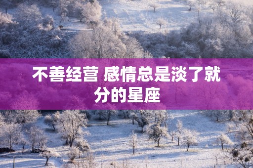 不善经营 感情总是淡了就分的星座